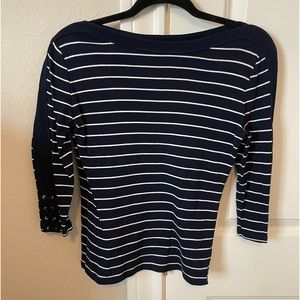 Chaps 3/4 Sleeve Top with Tie Detail Sleeves